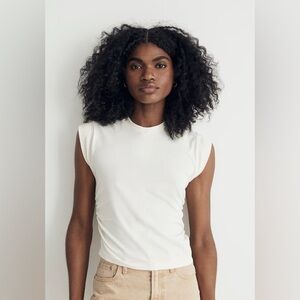Madewell Womens cream colored Side-Cinch Muscle Tee